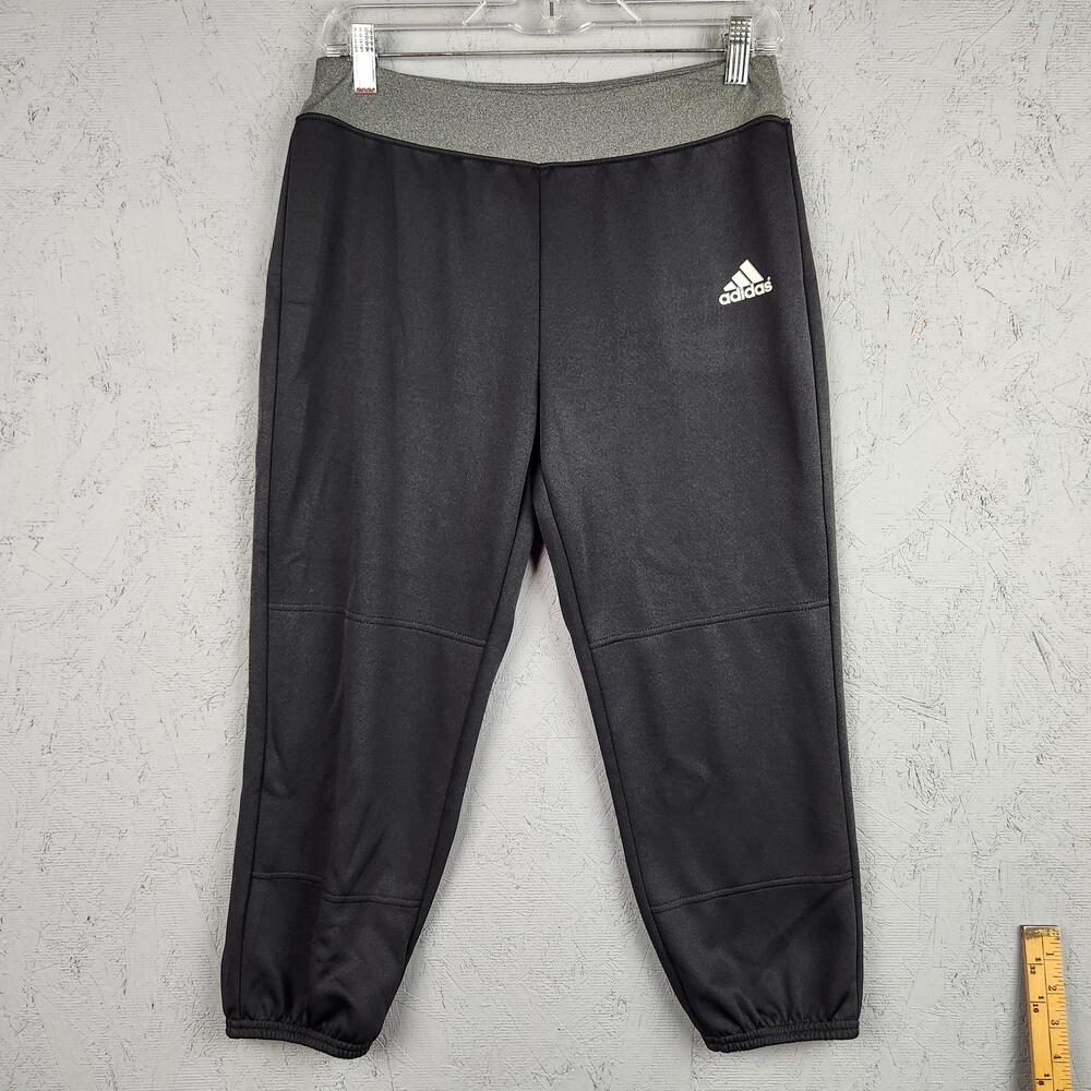 Adidas Pants Mens Medium Black Climalite Warmup Jogger Athletic Sweatpants Logo